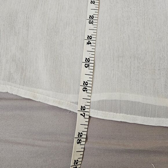American Rag Cie Womens Peasant Top Sz L Ivory Sheer Boho Blouse Oversized Vtg - Picture 6 of 16